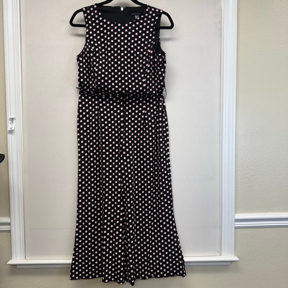Women's Tommy Hilfiger Black White Red Polka Dot. Jumpsuit 8
